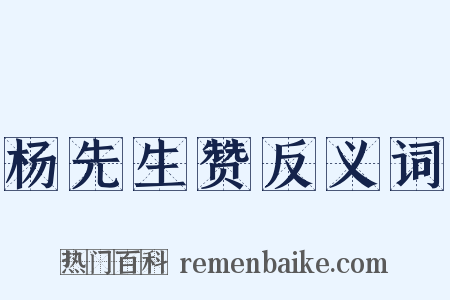 杨先生赞反义词是什么意思的图片